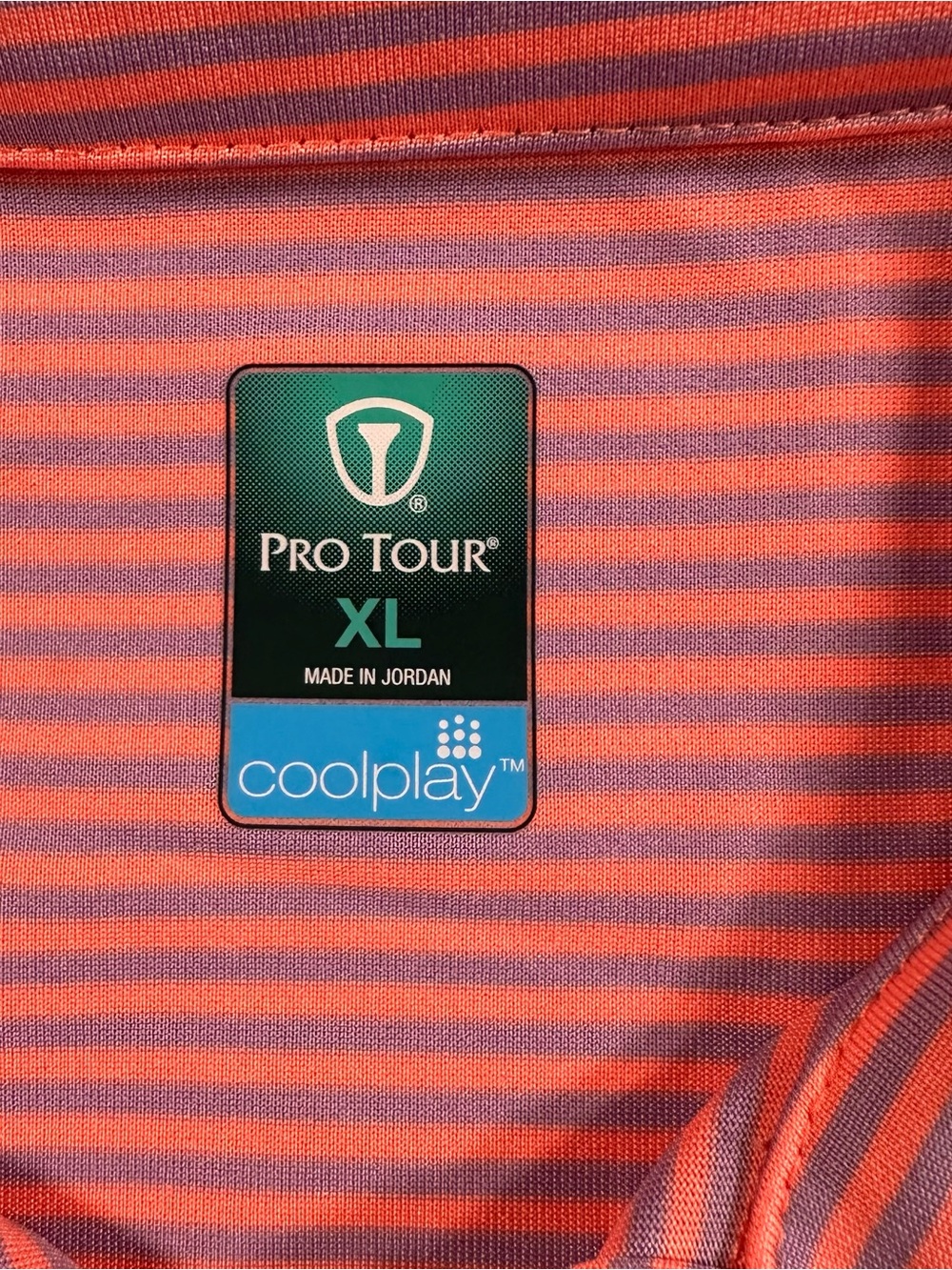 Zoom Pink Striped Men's Polo - Picture 2 of 10
